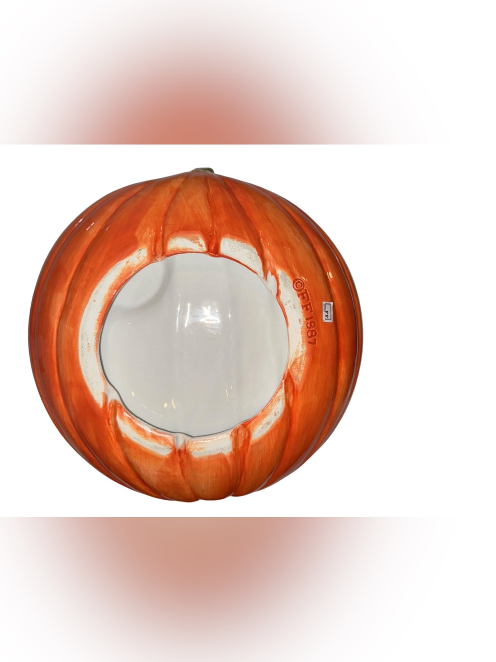 Fitz and Floyd Halloween Ghost Pumpkin Chip Dip Bowl 1987 - Picture 2 of 5